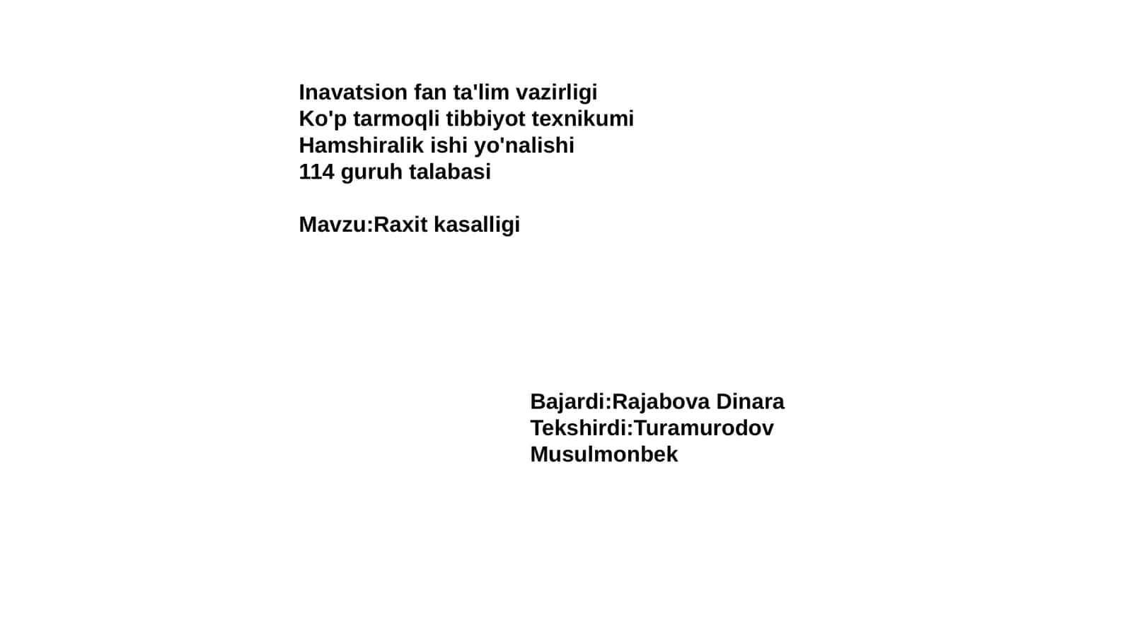 Ko'p tarmoqli tibbiyot texnikumi