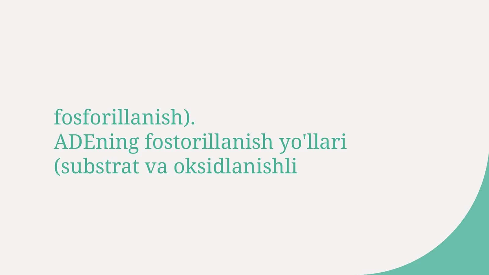 ATP ning fosforillanish jarayonlari