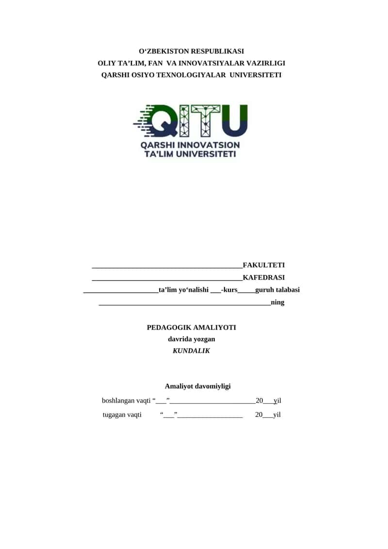 PEDAGOGIK AMALIYOTI