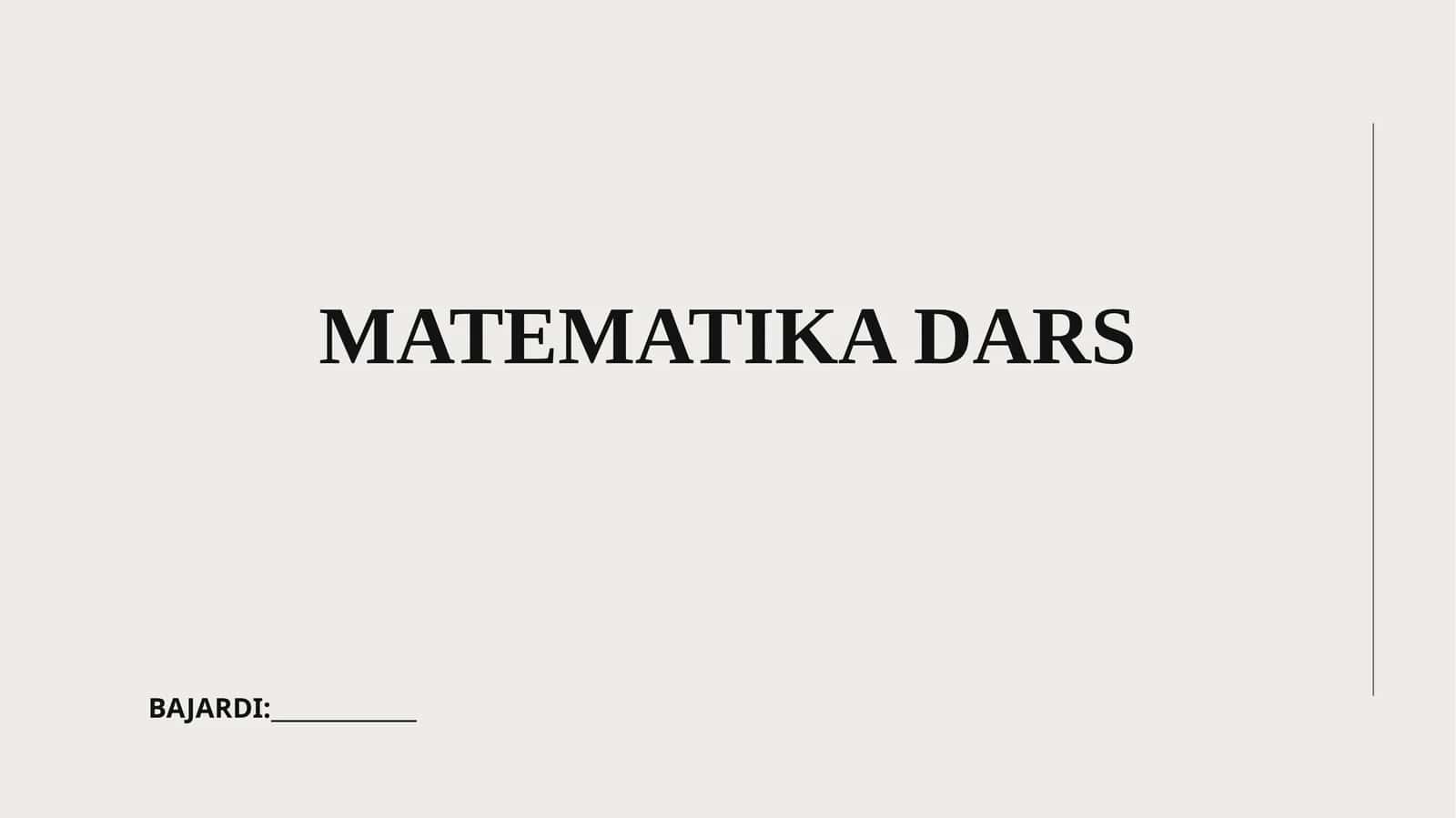 MATEMATIKA DARS