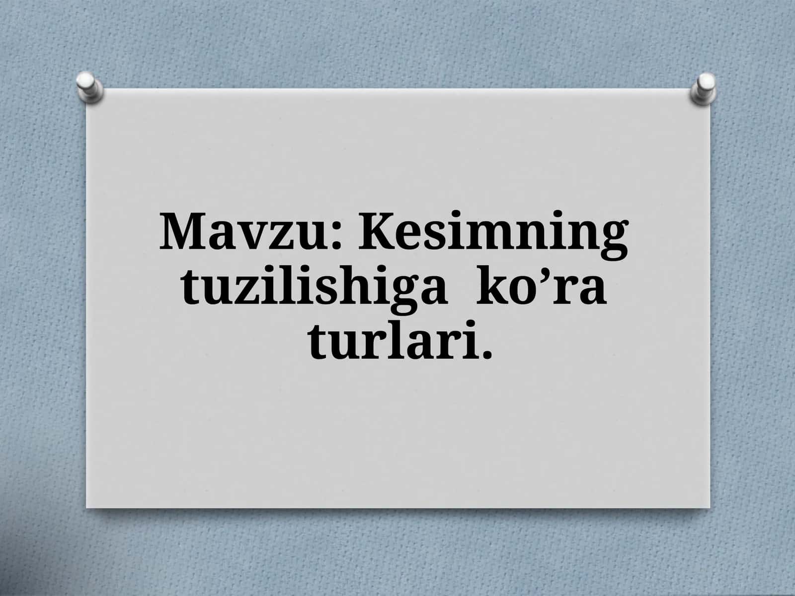 Kesimning tuzilishi