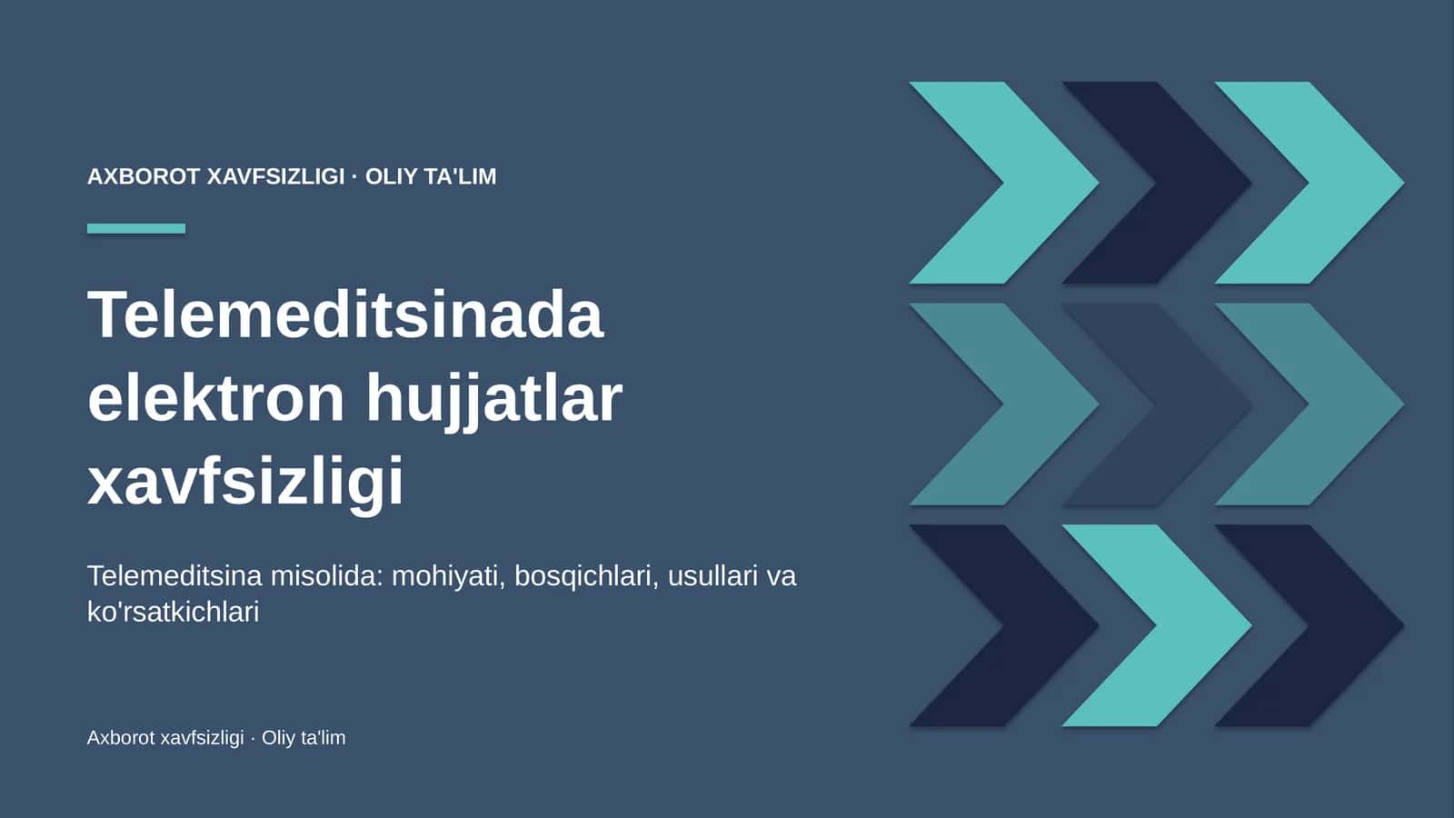 telemeditsinada elektron hujjatlar xavfsizligi 5130