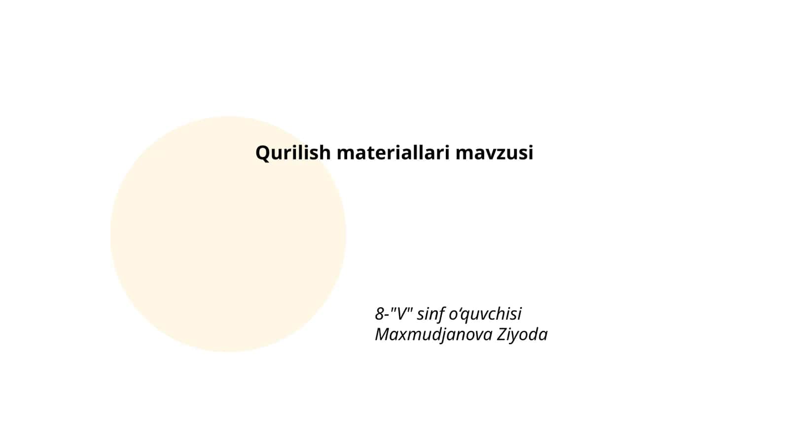 Qurilish materiallari mavzusi