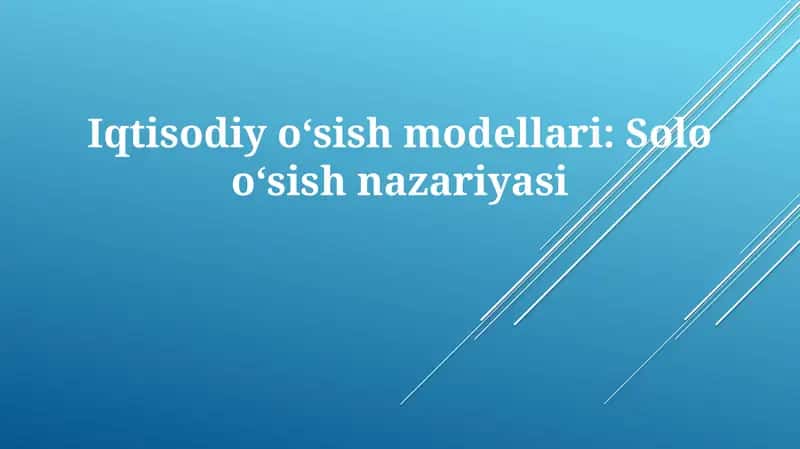 Solooʻsishnazariyasi