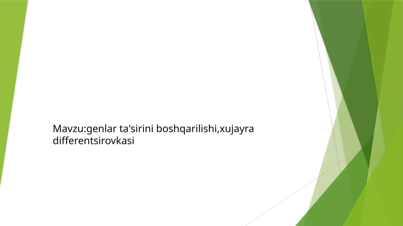 Genlar ta'sirini boshqarishning asosiy mexanizmlari