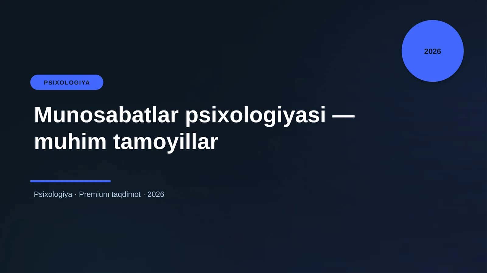 Munosabatlar psixologiyasi — muhim tamoyillar
