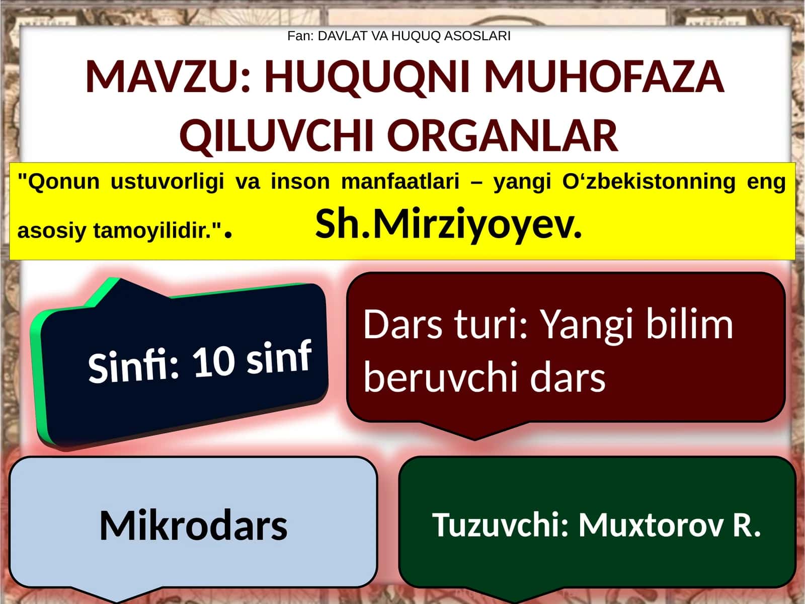 HUQUQ ASOSLARI