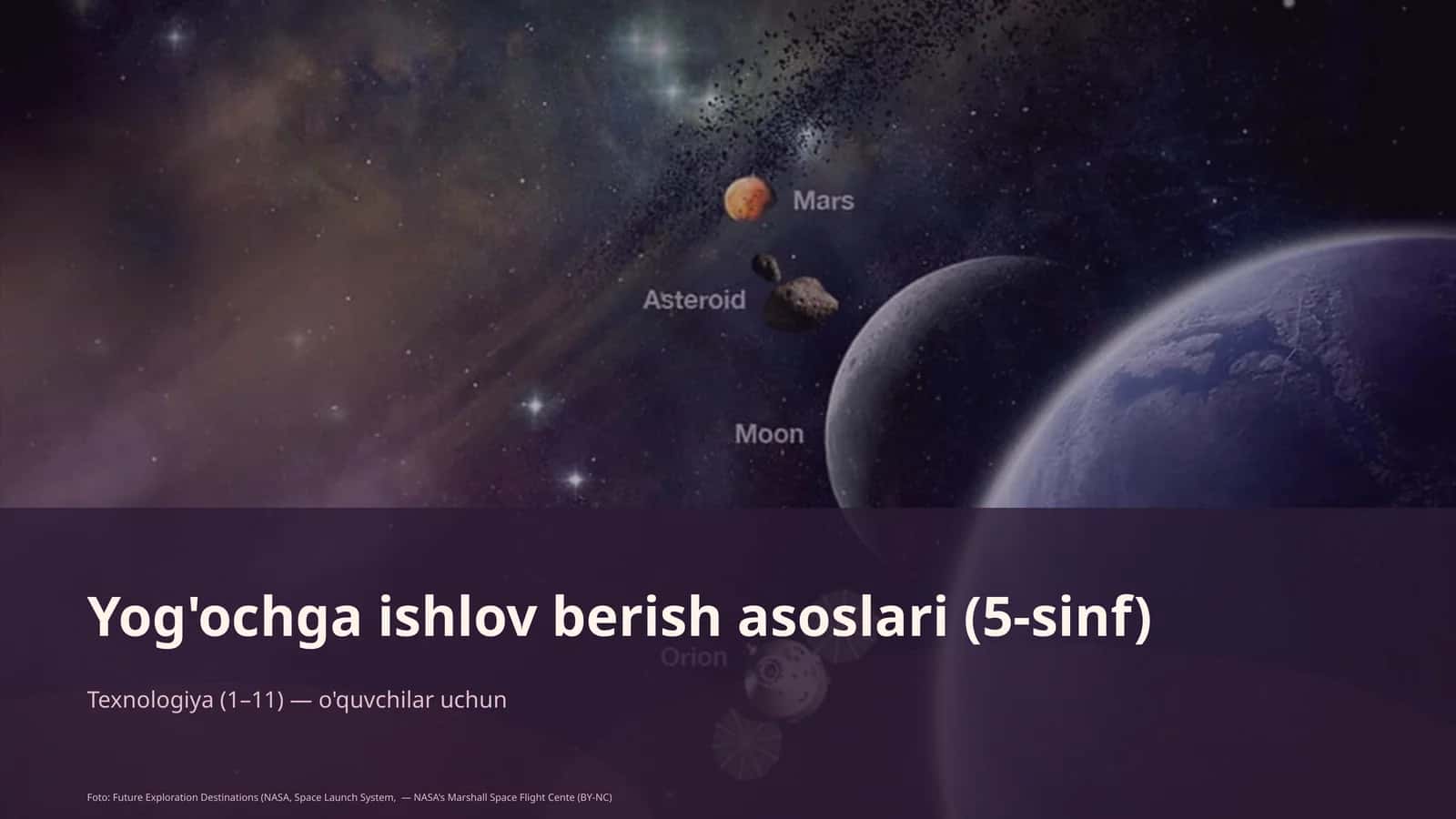 Yog'ochga ishlov berish asoslari (5-sinf)