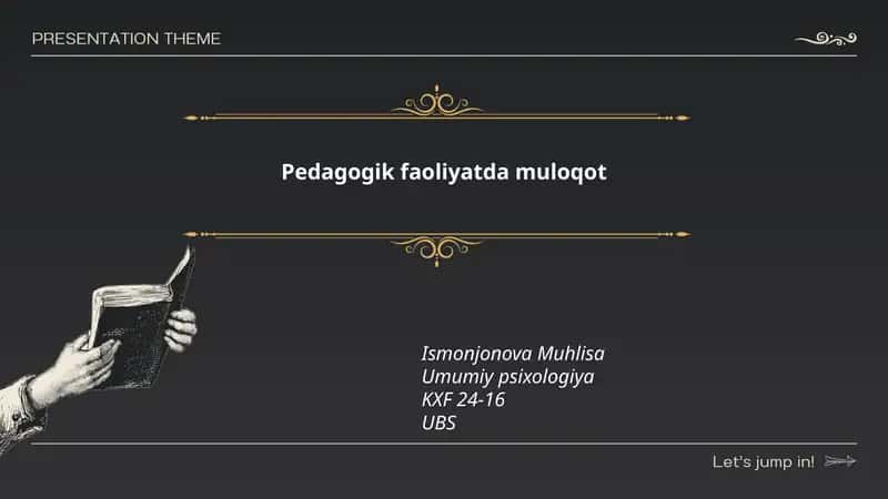 Pedagogik faoliyatda muloqot