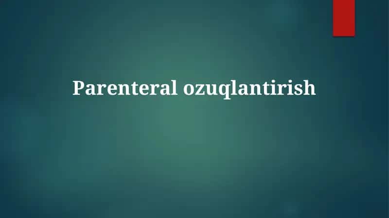Parenteral oziqlanish