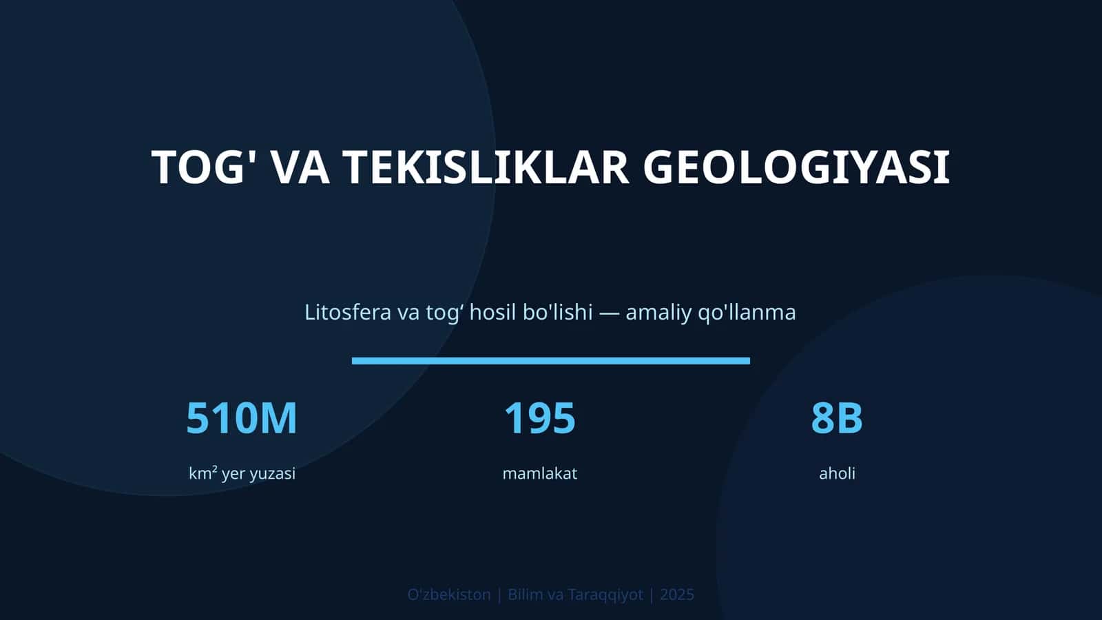 TOG' VA TEKISLIKLAR GEOLOGIYASI