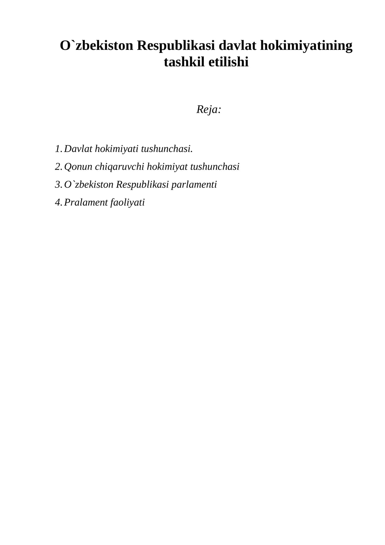 Davlat hokimiyati tushunchasi
