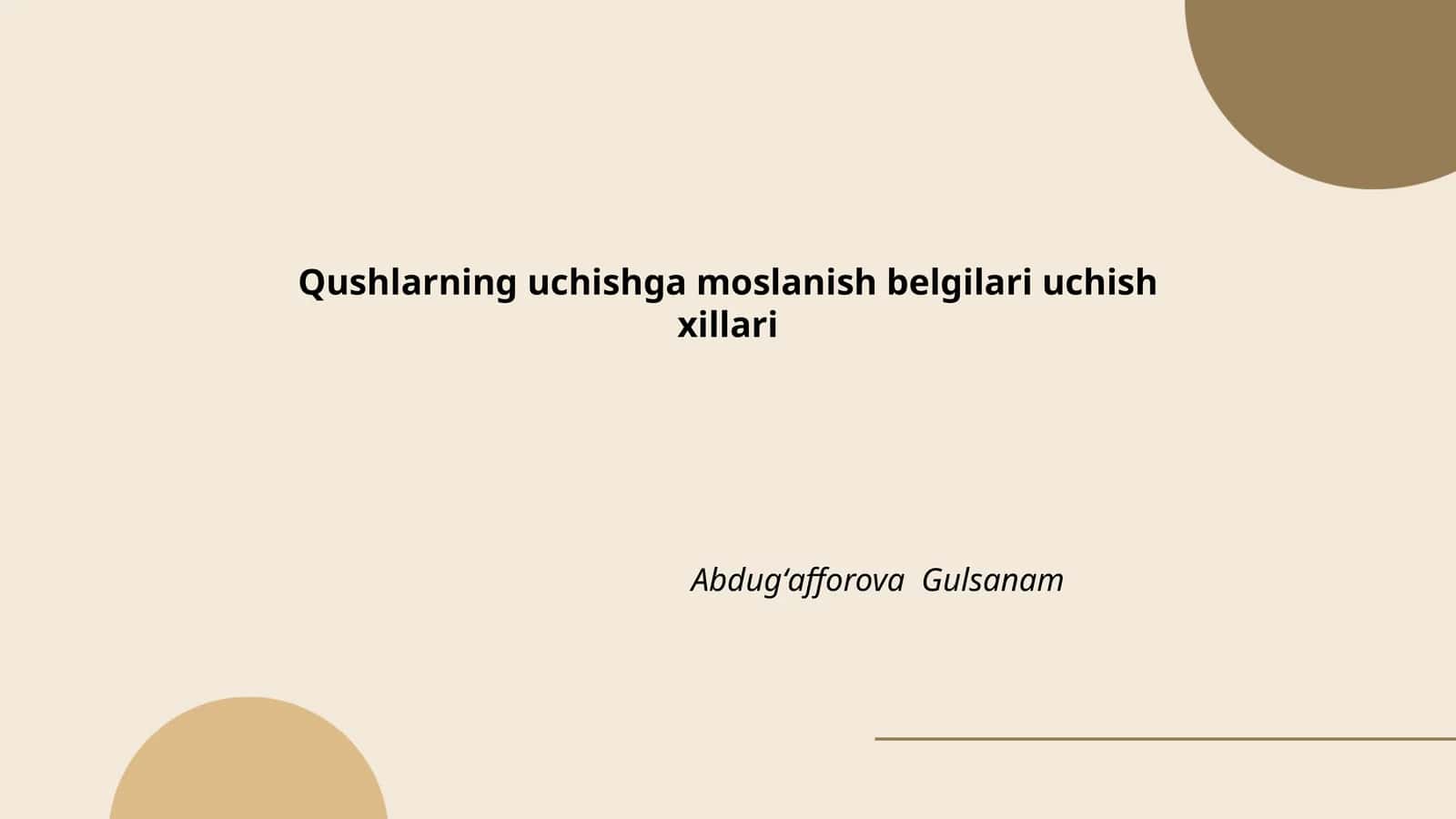 Qushlarning uchishga moslanish belgilari uchish xillari