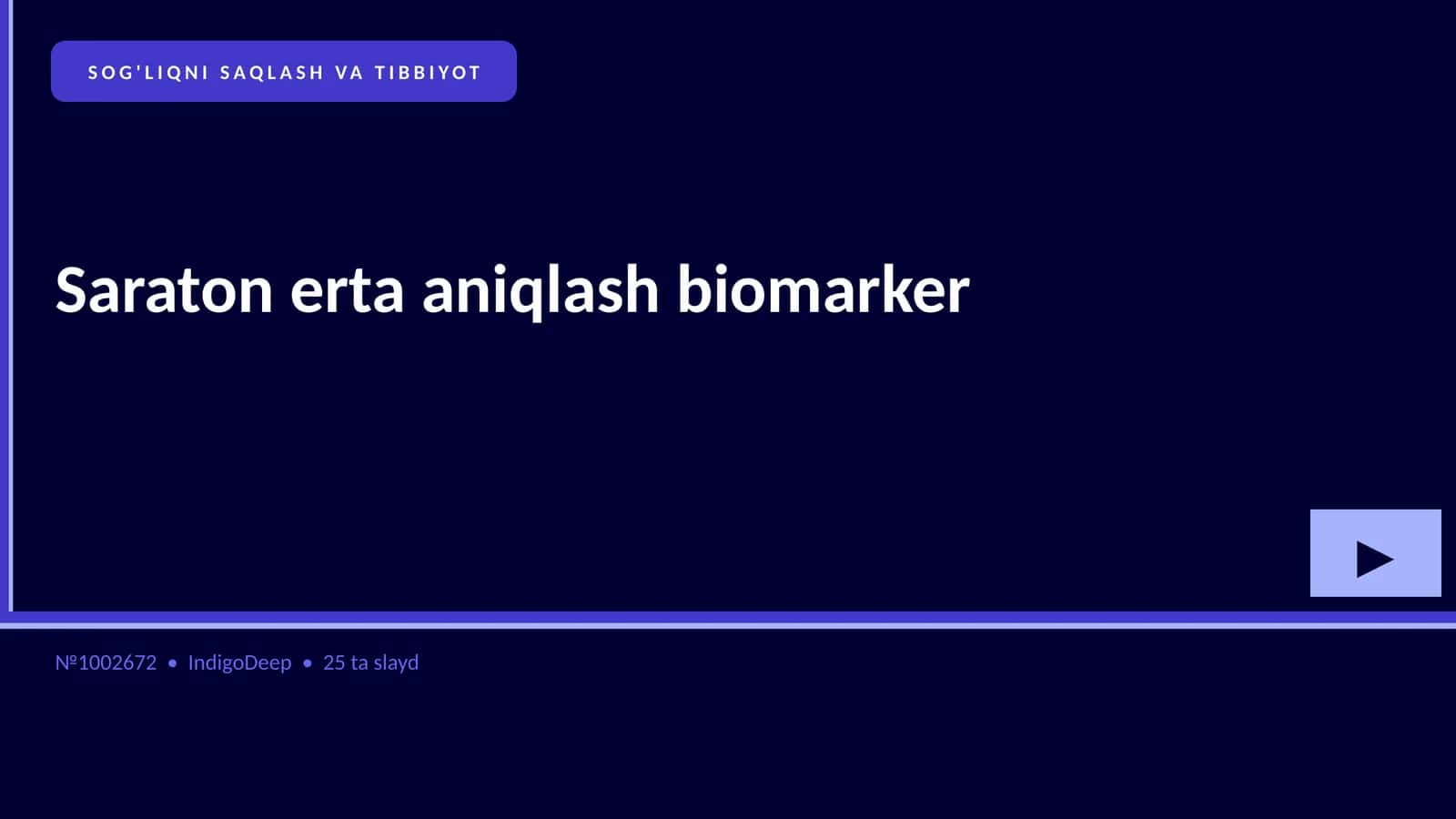 SARATON ERTA ANIQLASH BIOMARKER