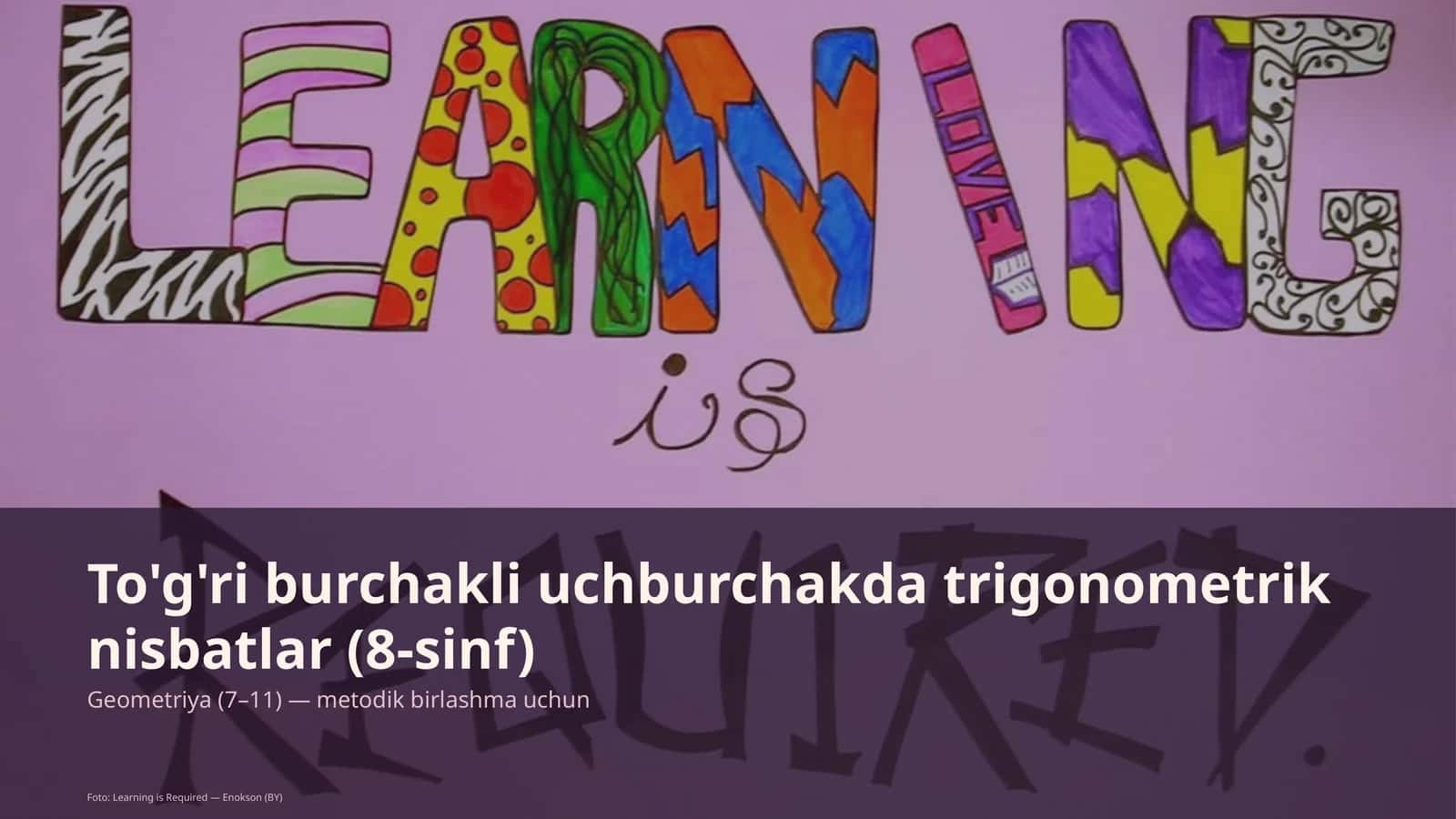 To'g'ri burchakli uchburchakda trigonometrik nisbatlar (8-sinf)
