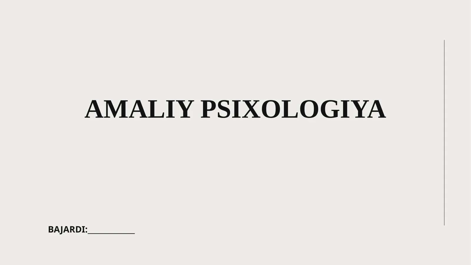 AMALIY PSIXOLOGIYA
