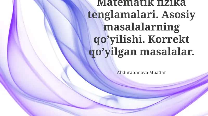 Matematik Fizika Tenglamalari