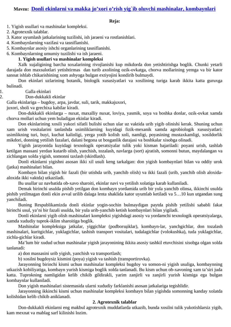 Yigish usullari va mashinalar kompleksi