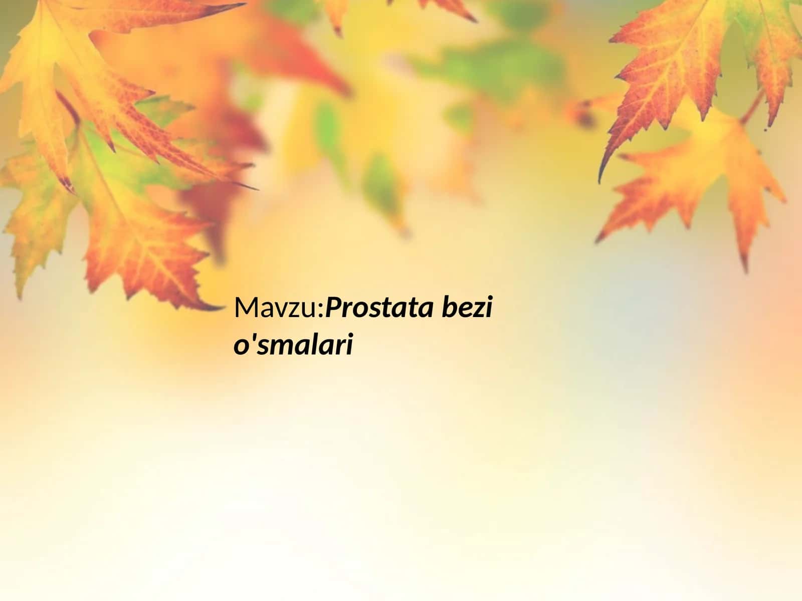Prostata bezi o'smalari