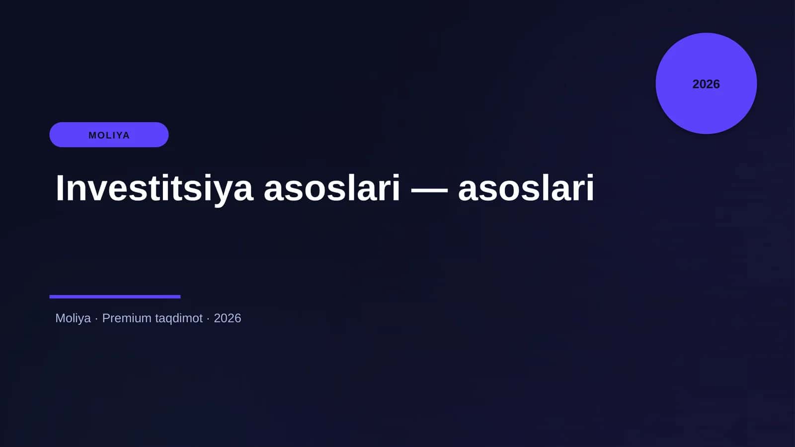 Investitsiya asoslari — asoslari