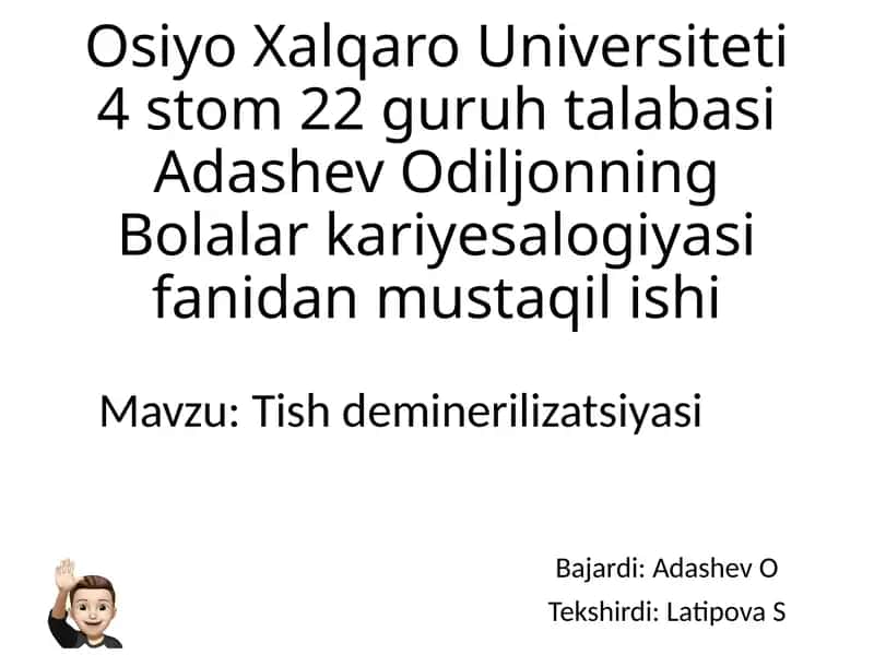 Tish deminerilizatsiyasi