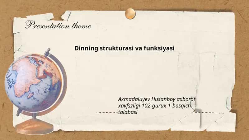 Dinning strukturasi va funksiyasi