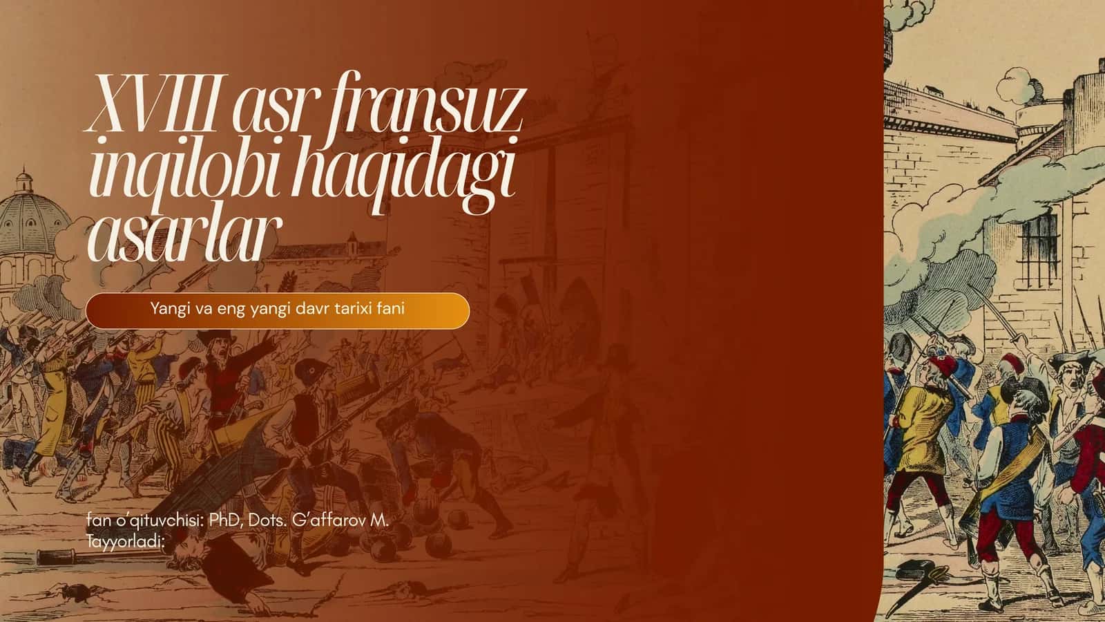 XVIII asr fransuz inqilobi haqidagi asarlar