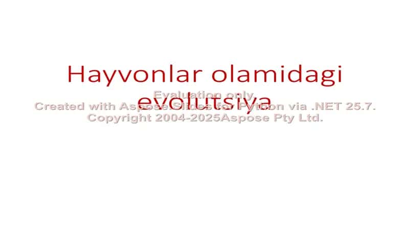 Hayvonlar olamidagi evolutsiya