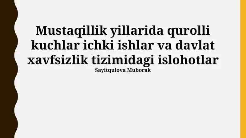 Mustaqillik Yillarida Qurolli Kuchlar Islohotlari