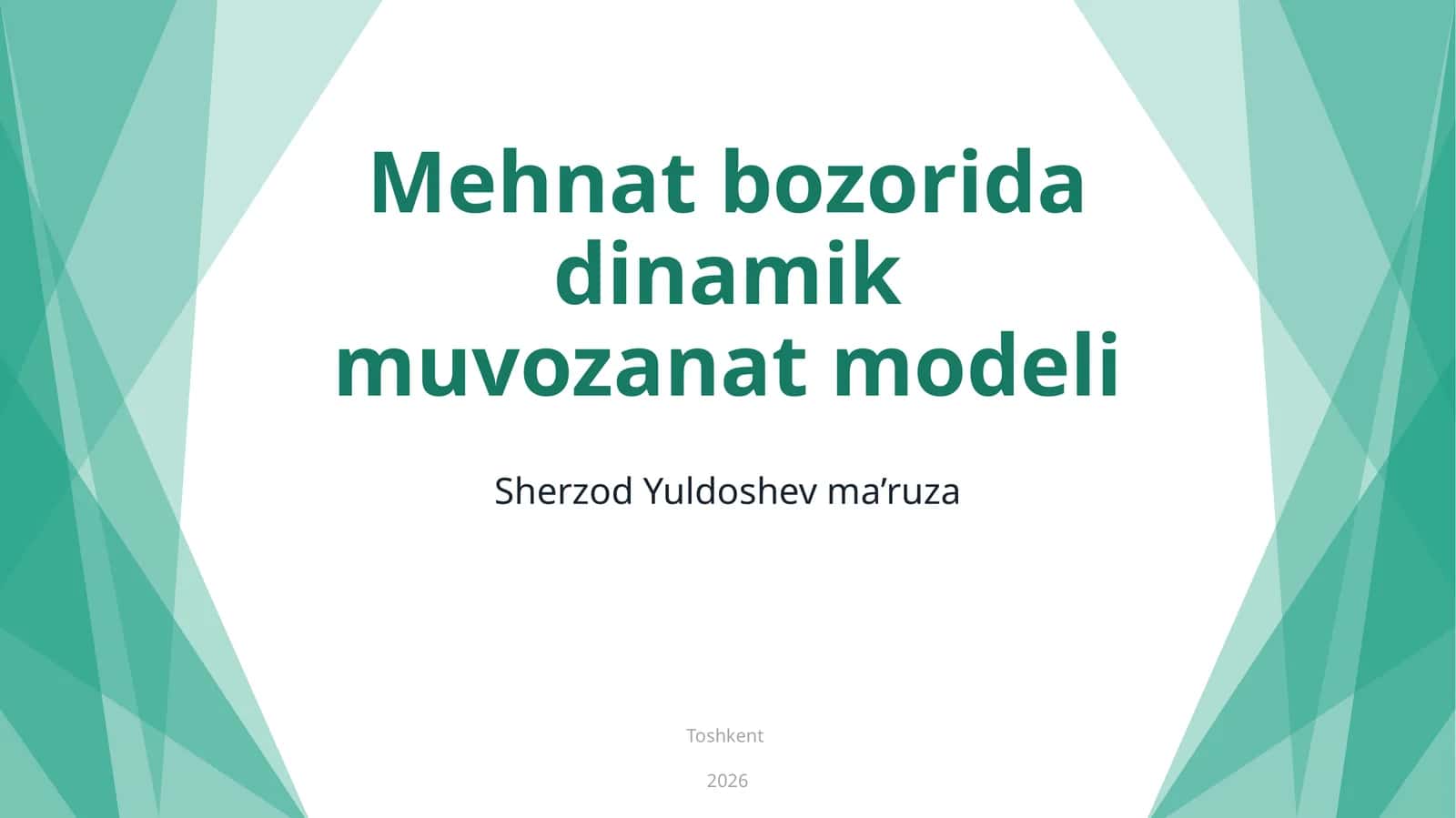 Mehnat bozorida dinamik muvozanat modeli