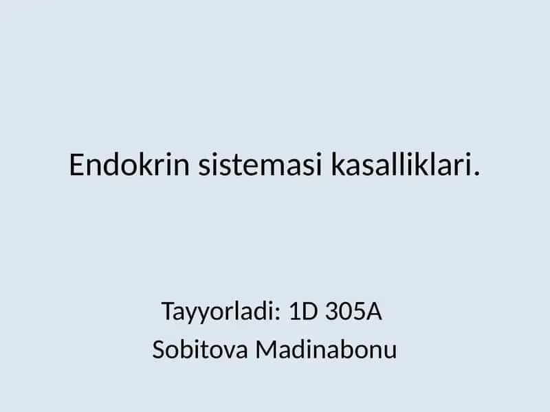 Endokrin sistemasi kasalliklari