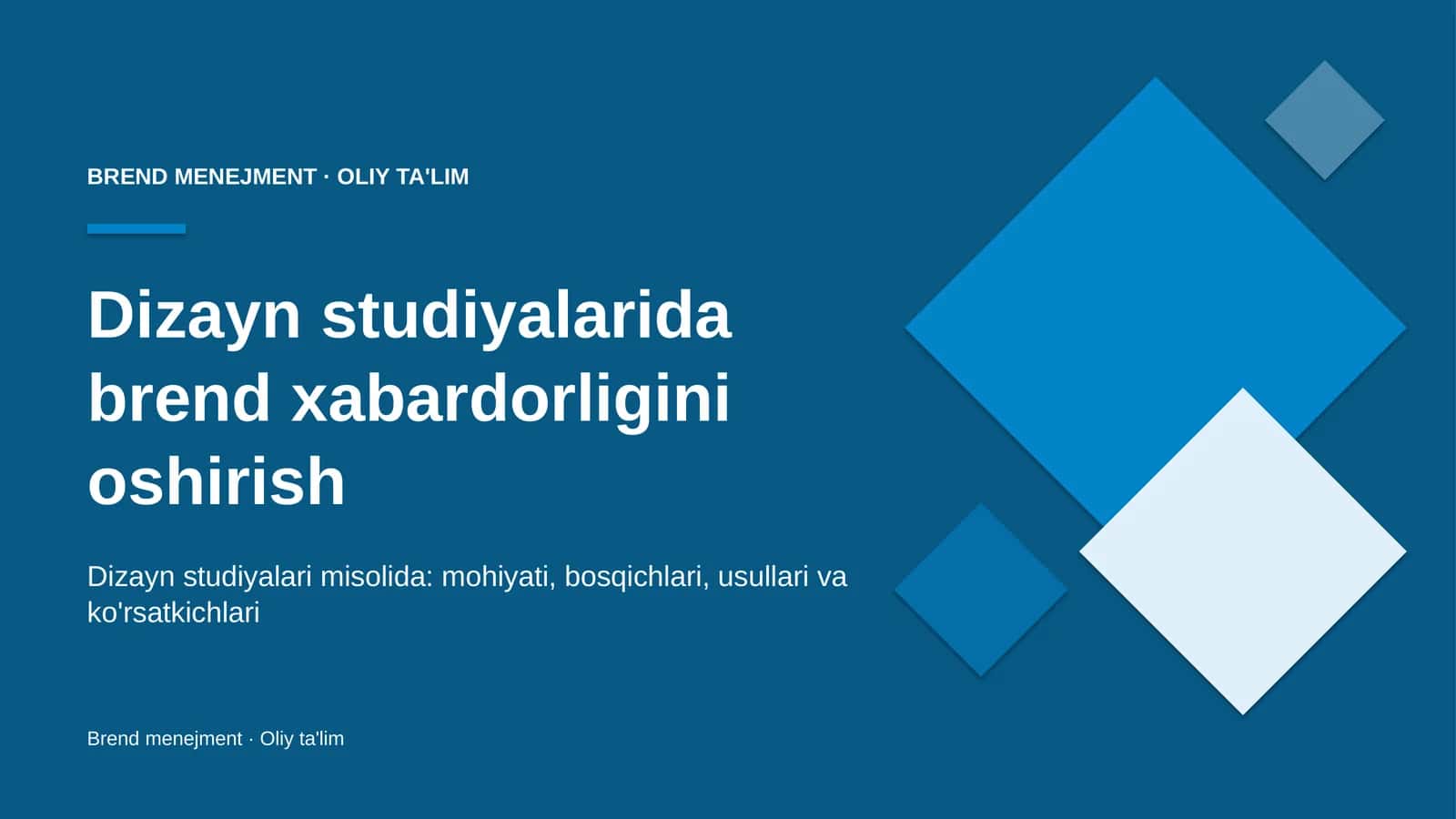 Dizayn studiyalarida brend xabardorligini oshirish