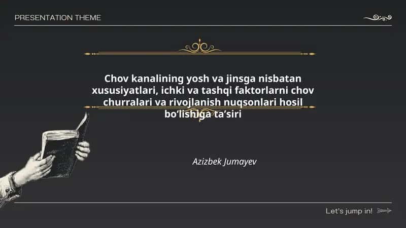 Chov kanalining yosh va jinsga nisbatan xususiyatlari, ichki va tashqi faktorlarni chov churralari va rivojlanish nuqsonlari hosil boʻlishiga taʼsiri