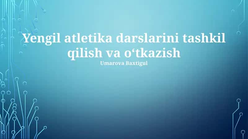 Trek va yengil atletika mashg'ulotlari