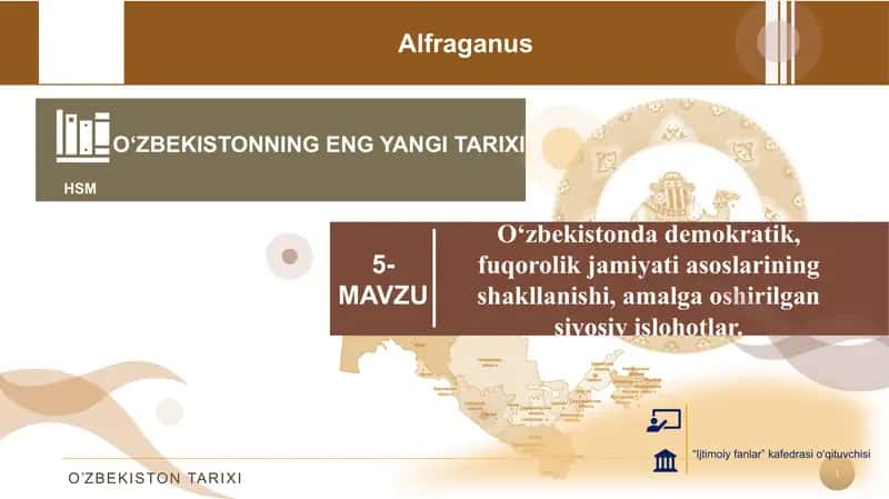 O‘zbekistonda demokratik, fuqorolik jamiyati asoslarining shakllanishi, amalga oshirilgan siyosiy islohotlar