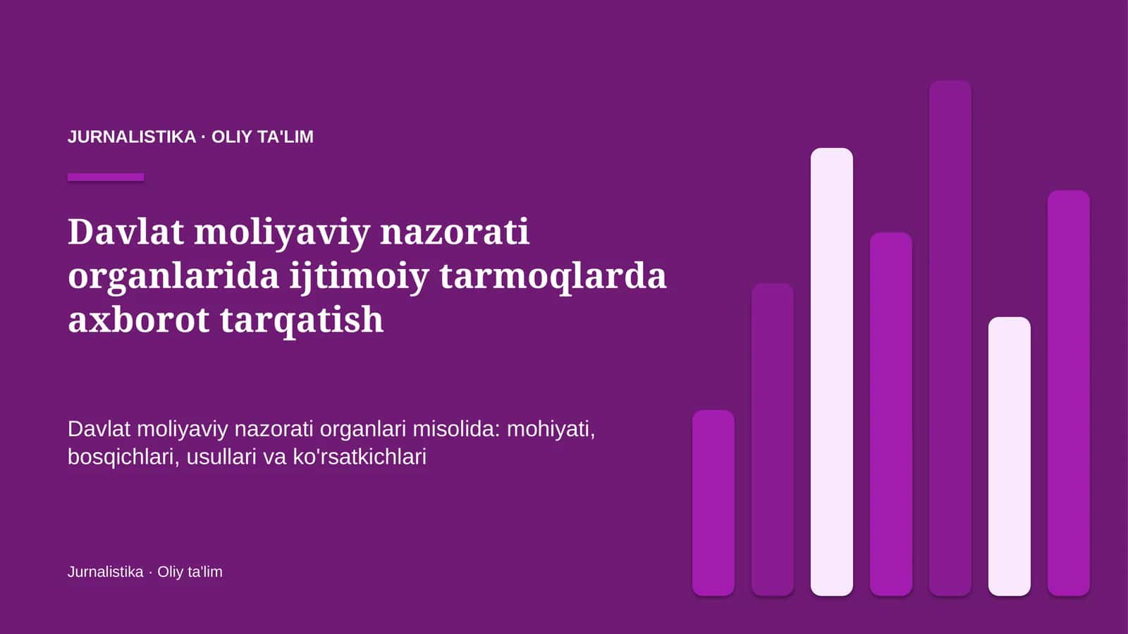 Jurnalistika · Oliy ta'lim