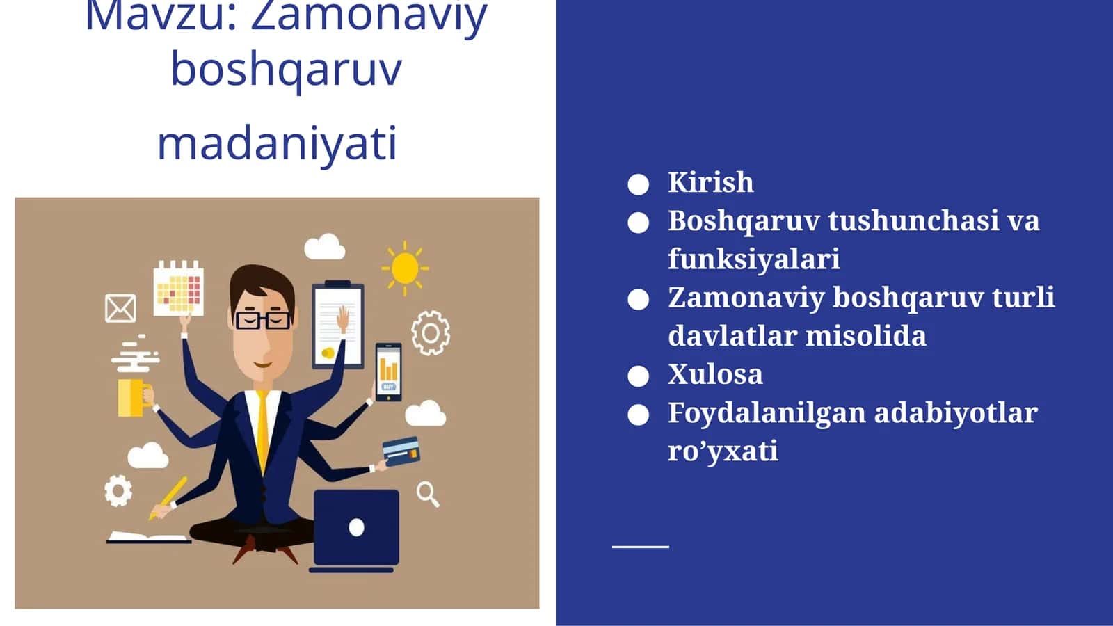 Zamonaviy boshqaruv madaniyati