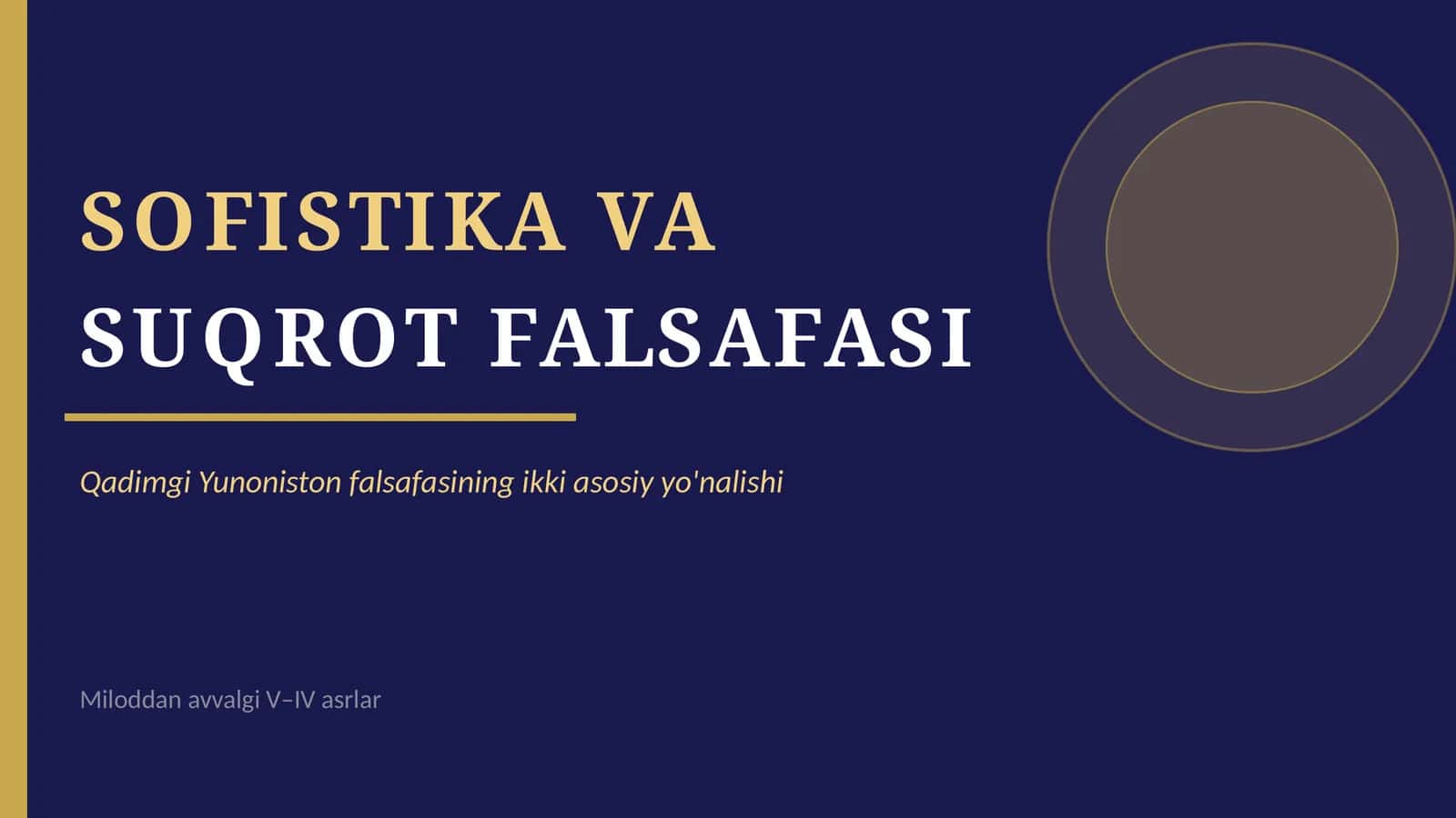 SOFISTIKA VA SUQROT FALSAFASI
