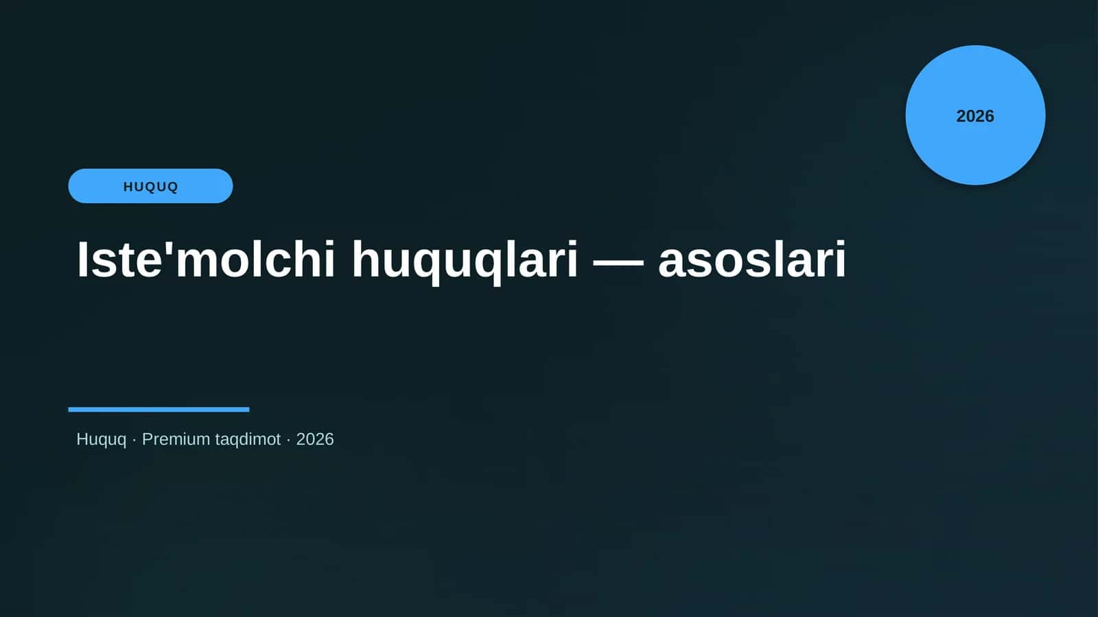 Iste'molchi huquqlari — asoslari
