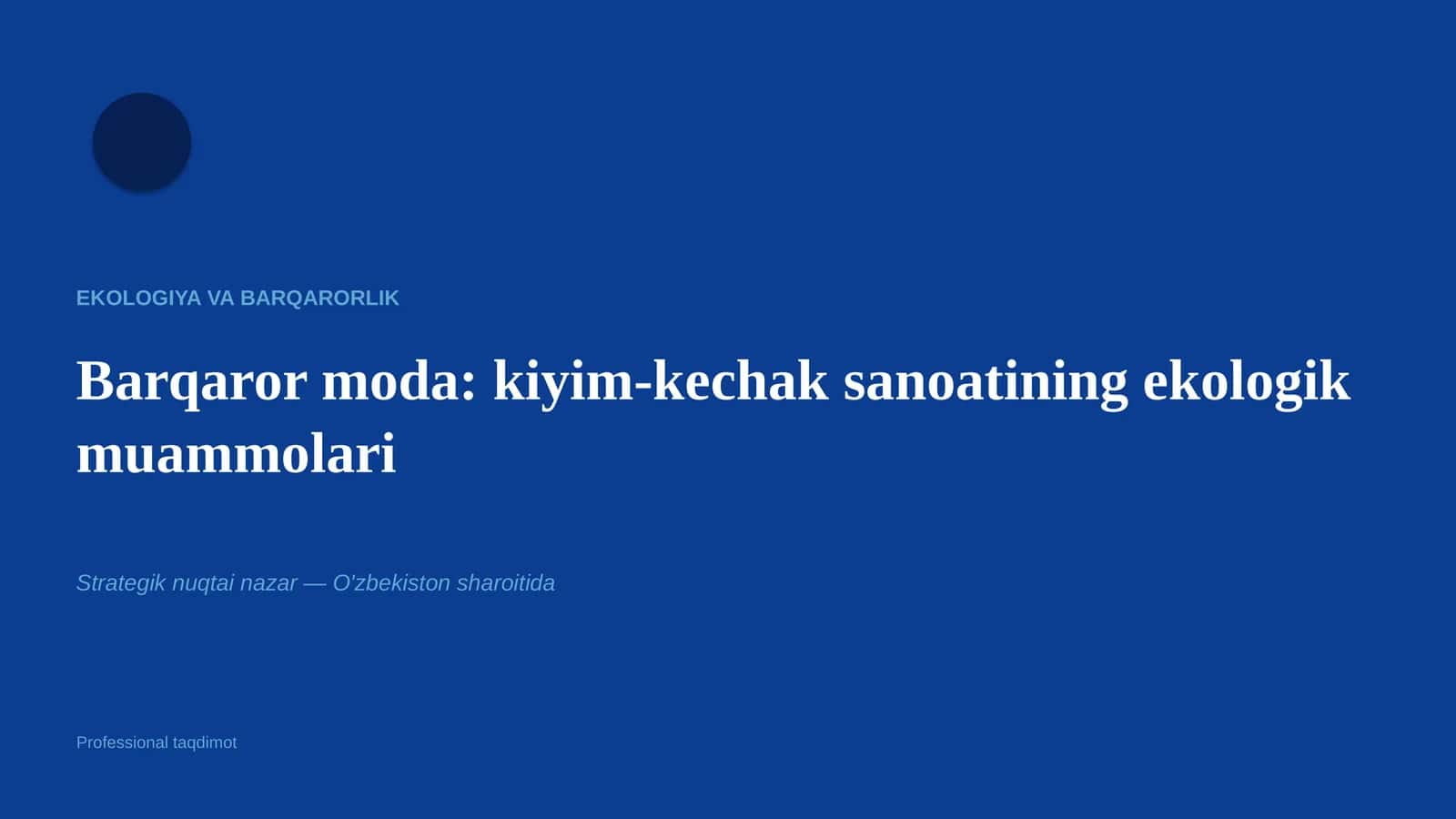 Barqaror moda: kiyim-kechak sanoatining ekologik muammolari