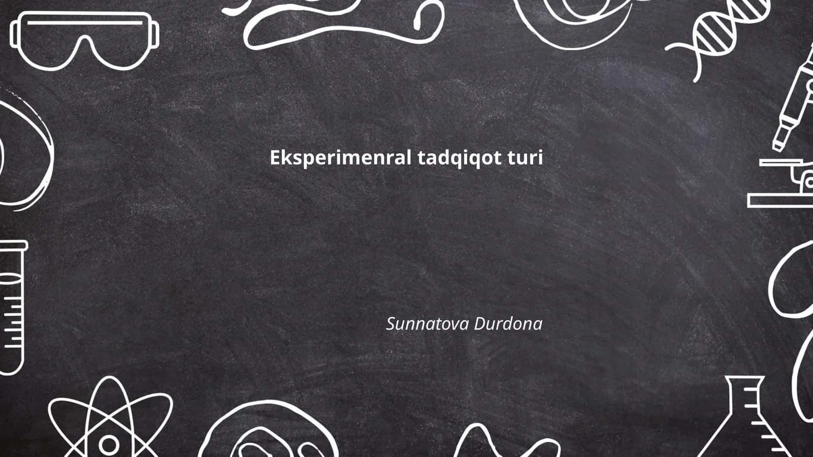 Eksperimenral tadqiqot turi