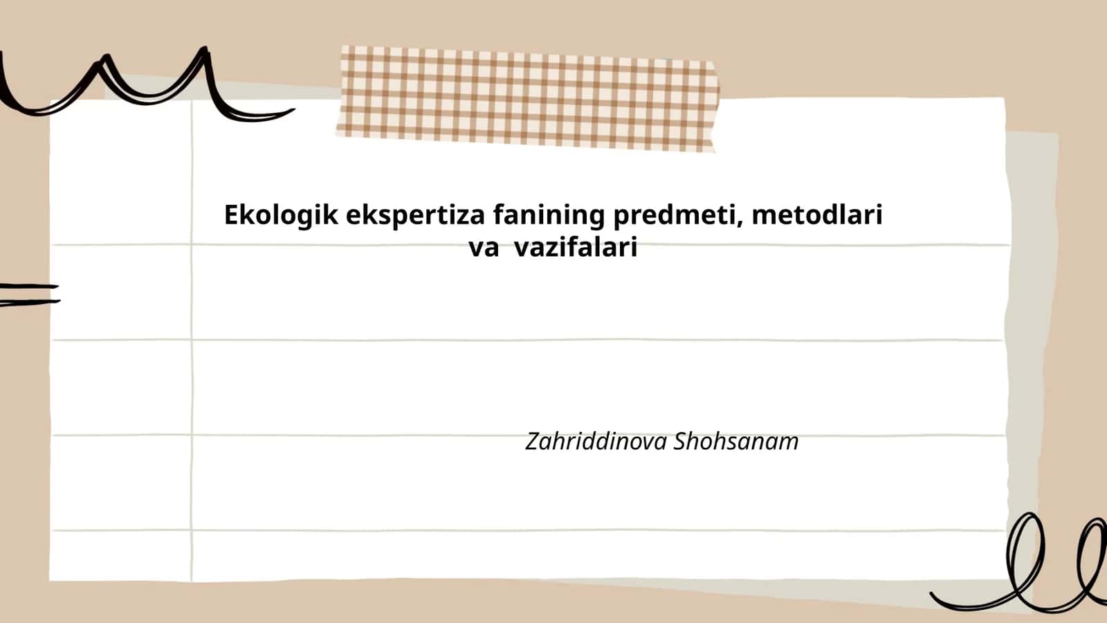 Ekologik ekspertiza fanining predmeti, metodlari va vazifalari