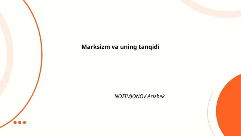 Marksizm va uning tanqidi
