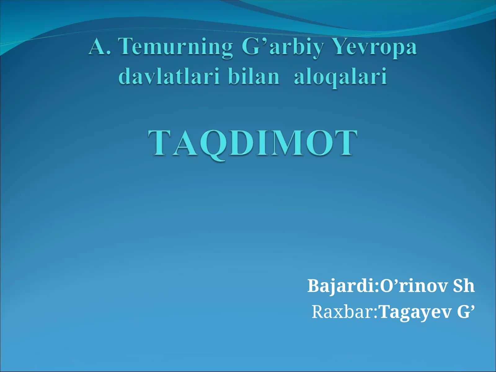Amir Temur davlati va diplomatikasi