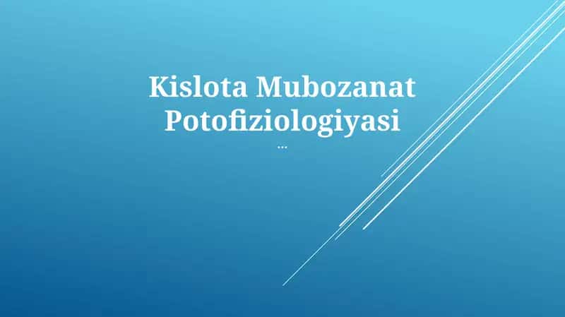 Kislota Mubozanat Potofiziologiyasi