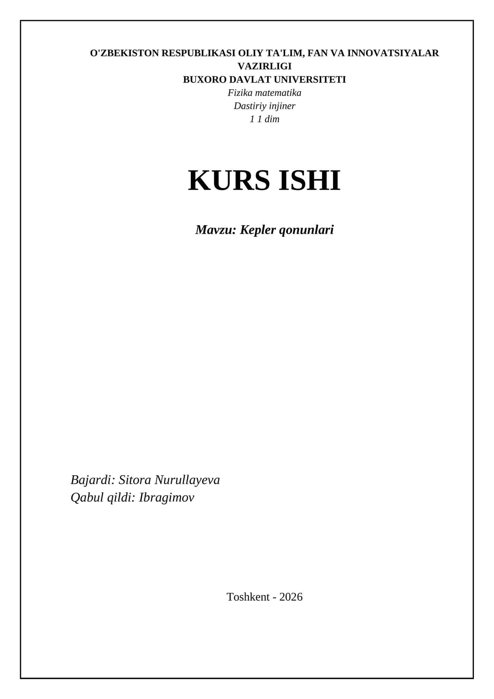 Kepler qonunlari