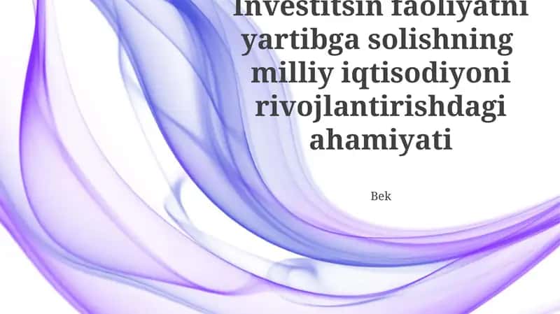Investitsiyalar va YaIM o'sishi