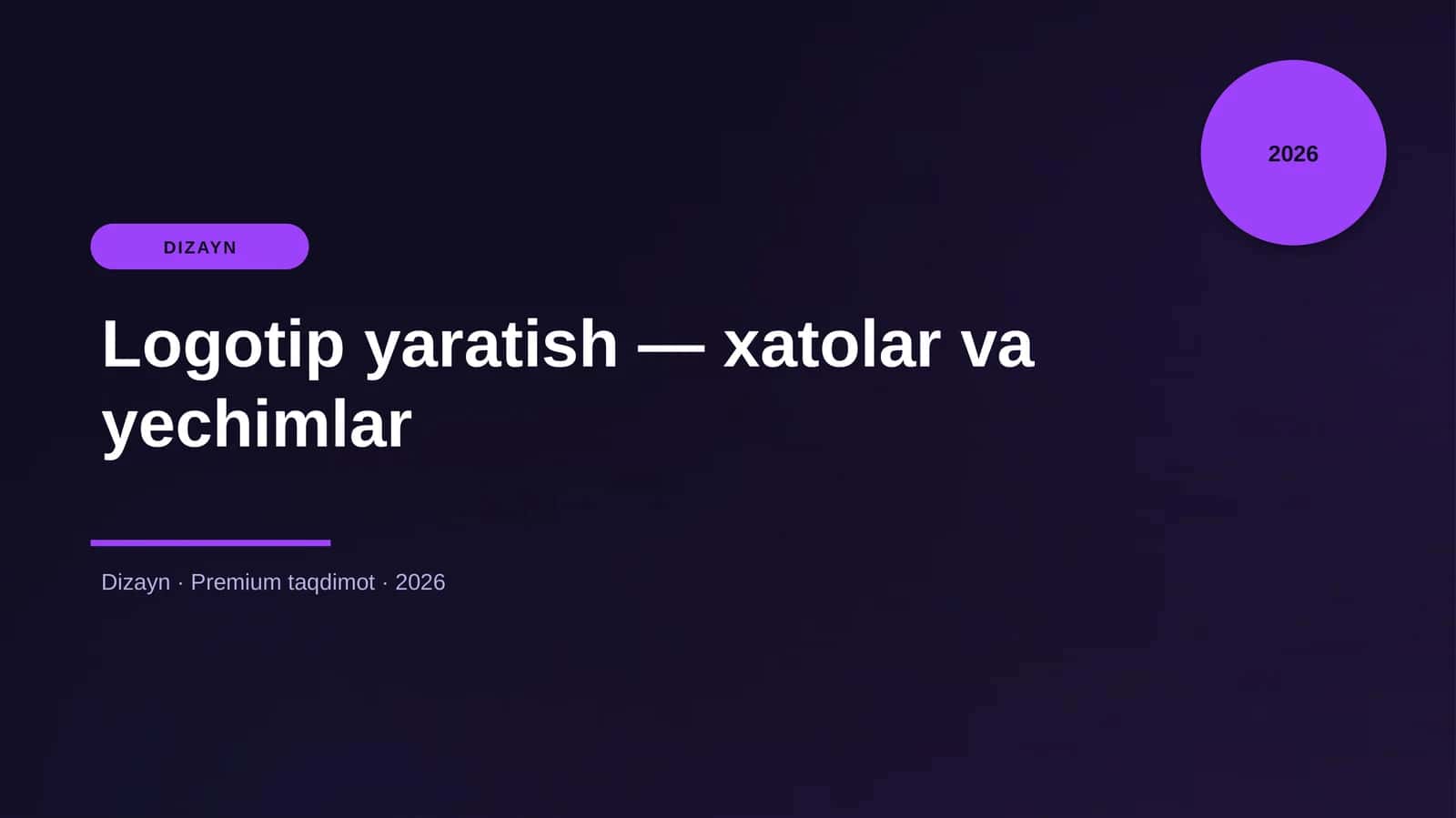 Logotip yaratish — xatolar va yechimlar