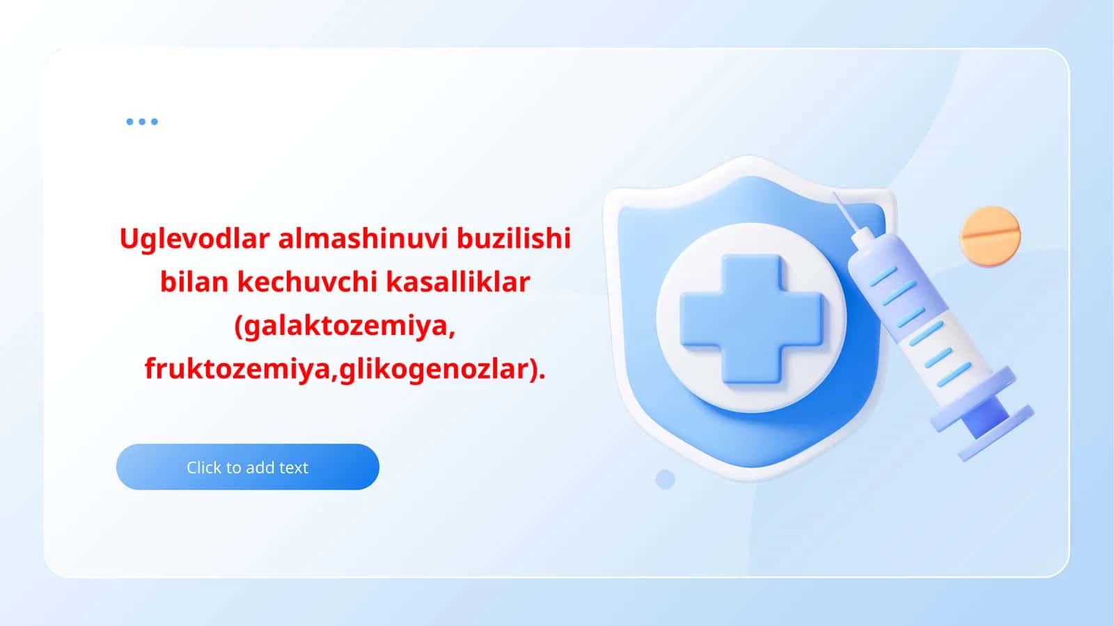 Uglevodlar almashinuvi buzilishi bilan kechuvchi kasalliklar (galaktozemiya, fruktozemiya,glikogenozlar)