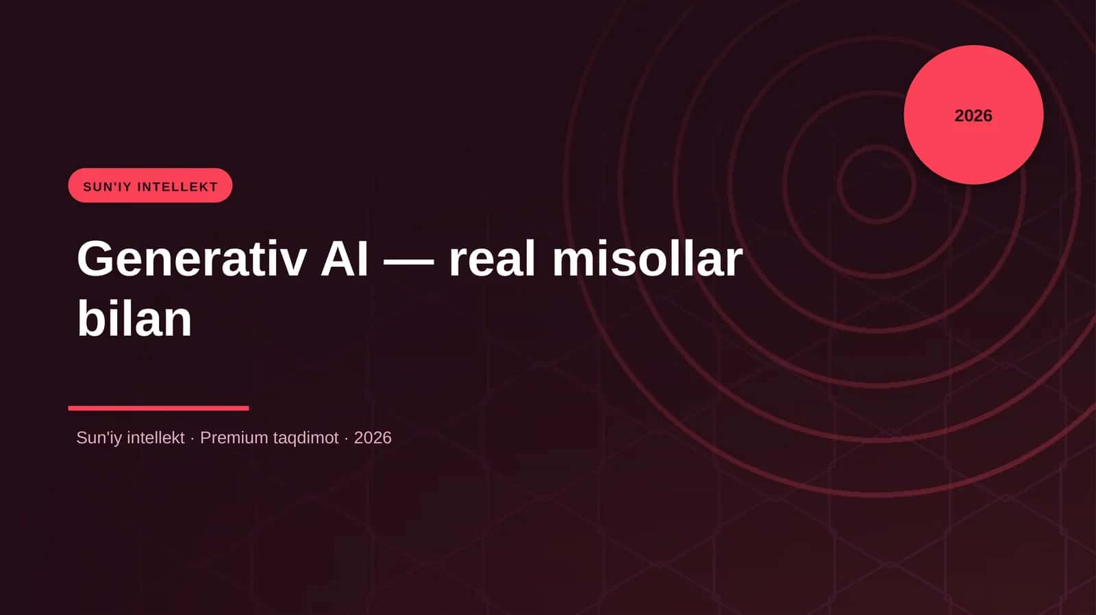 Generativ AI — real misollar bilan
